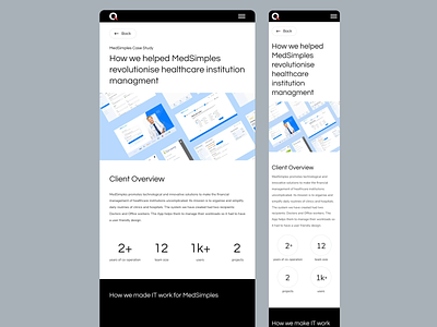 Qodeca Case Study Page - tablet & mobile animation caste study design interaction minimal mobile mobile ui motion page product design responsive slider tablet ui ui ux user experience ux visual design web website
