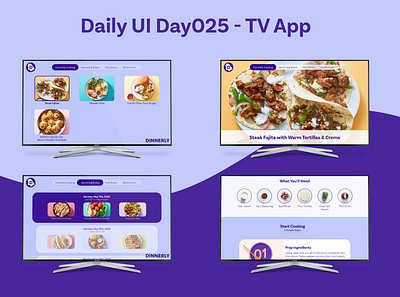 Daily UI Day 025 appletv dailyui dailyui025 dailyuichallenge design dinner dinnerly meals tvos ui ux