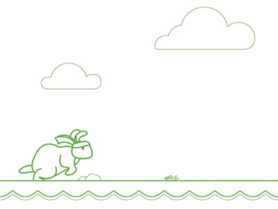 Boundary Hopper App Loading Screen animation app branding bunny design fence field flat grass green hop hopping looping minimal sky ui