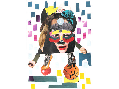 Player basketball basketball player collage collageart design figure illustration illustrator sketch