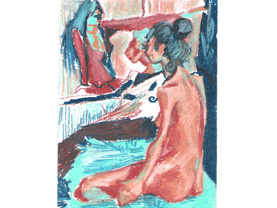 Nude 3 colorful figure fine art fine arts fineart nude oil pastels sketch sketchbook