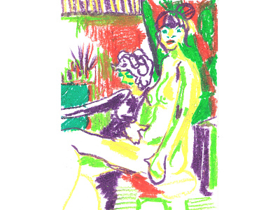 Nude 5 colorful figure fine art fine arts fineart nude nudeart nudes oil pastel oil pastels sketch sketchbook