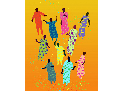 Orchestra Baobab ~ Bant Magazine colorful editorial editorial illustration figure illustration illustrator magazine magazine illustration music musicians orchestra baobab