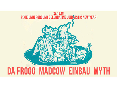PIXIE Underground Gig Posters 2 colorful design dnb fine art fine arts fineart gig gig poster gig posters graphic design illustration illustrator pixie pixie underground poster sketchbook underground