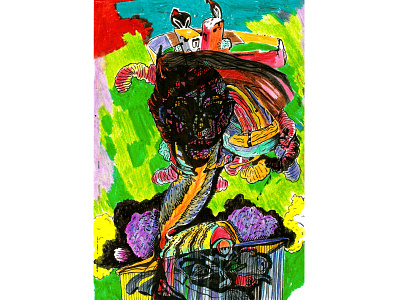 Head Fight colorful colour drawing fight figure fine art fineart head illustration illustrator mixed media painting portrait sketch sketchbook thoughts