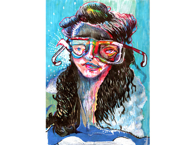 Teacher colorful figure fine art fineart glasses illustration illustrator mixed media portrait sketch sketchbook teacher