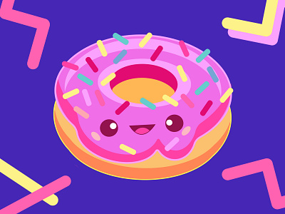 Tee Design ~ Dessert Master colorful cute donut food illustration illustration illustrator kawaii kawaii food pink