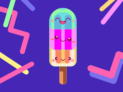 Tee Design ~ Dessert Master character colorful cute food illustration food illustrator illustration illustrator kawaii kawaii art kawaii food popsicle popsicles