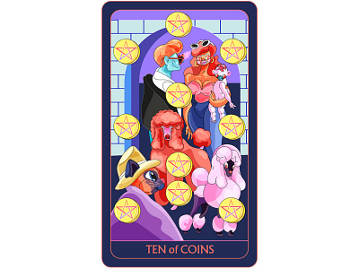 🐩 Ten of Coins 🐩 cat tarot design ece kalabak illustration illustrator tarot tarot cards tarot deck tarot illustration
