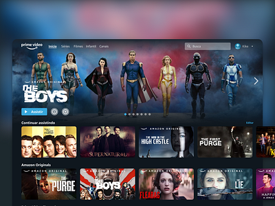 Prime Video Redesign amazon dark ui design flat minimal movie prime video redesign serie streaming app ui ux