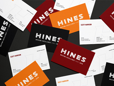 Hines Trucking brand brand design brand identity business cards collateral logo logotype trucking