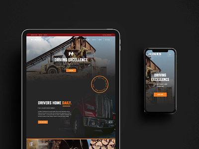 Hines Trucking digital platform mobile responsive website tablet transportation trucking ui user interface ux web design website