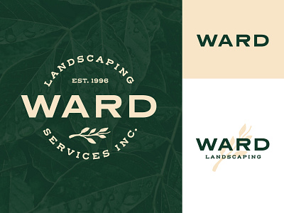 Ward Landscaping badge logo brand brand identity branding idenitity landscape landscaping logo logo design outdoor logo