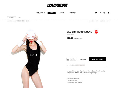 Loudress product info page.