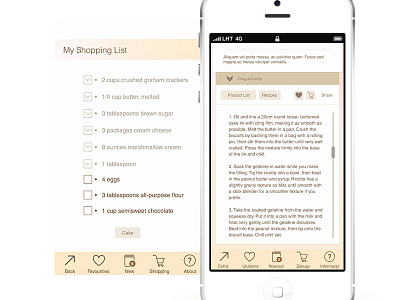 YellowCake shopping list and product recipe aplication app apple cake ios mobile yellow