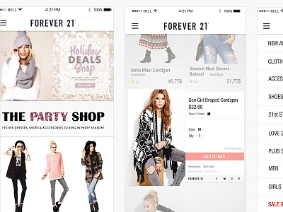 Forever 21 main,product page aplication app apple cake ios mobile onelife yellow