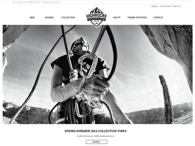Highrocks climbing shop. branding clean climbing minimal onelife rocks shopping web design website