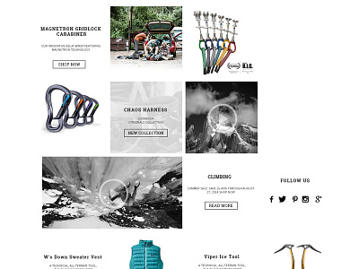 Highrocks climbing shop - main story telling. branding clean climbing minimal onelife rocks shopping web design website