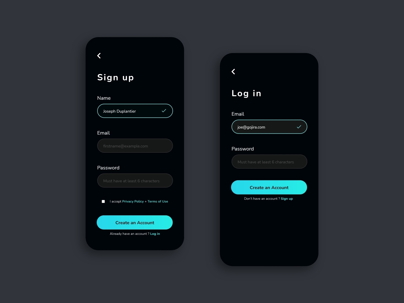 Sign up / Log in by Mat on Dribbble