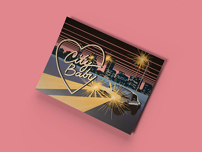 City Baby Movie Postcard branding graphic design illustration print