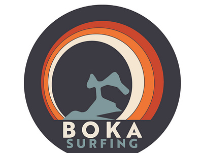 boka surfing branding design logo minimalistic surfing vector