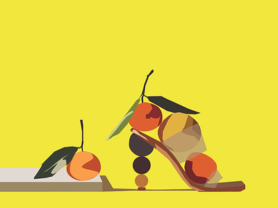 Shoe with oranges design illustration ilustration minimalistic poster poster design shoe ui vector