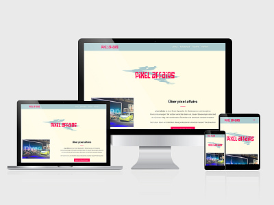 Website for »pixel affairs« animation branding design logo screendesign type typography ui uidesign visual design website