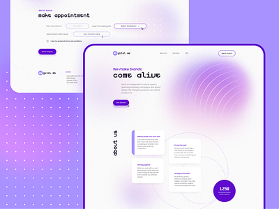 Creative agency website design agency creative creative agency design gradient minimal studio typography ui ux violet