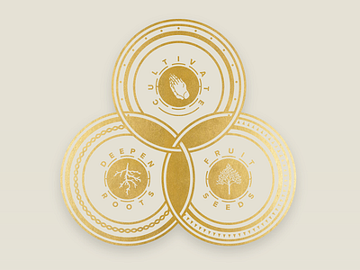 FLOURISH icons branding colorscheme cultivate deepen design flourish fruit gold icons lettering roots seeds