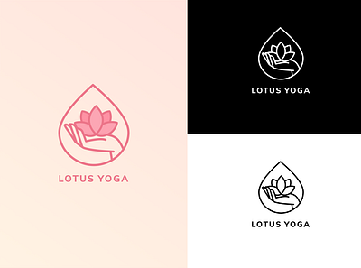 Yoga Logo branding dailylogo design hand holding flower logo logo design lotus flower lotus logo yoga yoga logo