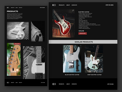 Electro Guitar shop web app figma figmadesign guitar guitar shop interface ui ui design uiux ux design web app design web design website