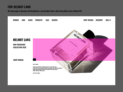FOR HELMUT LANG branding design minimal typography ui ux website