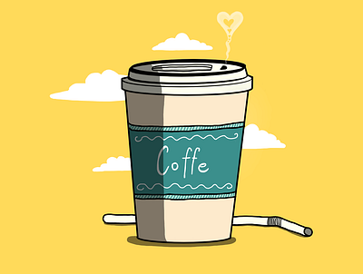 Coffe illustration minimal minimalist simple