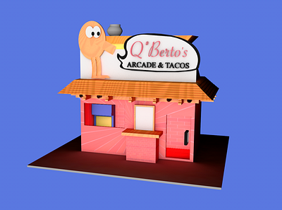 Q*Bertos 3d arcade c4d cinema 4d cinema4d illustration modeling retro gaming tacos