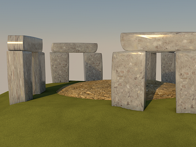 Simple Stone Sculpture Landscape