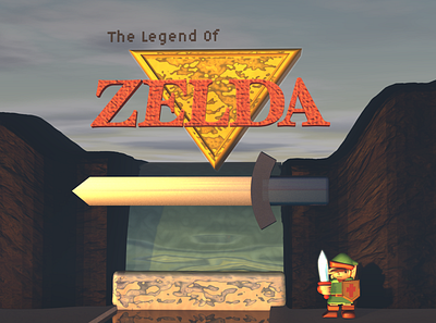 Legend of Zelda Reimagined Title after effects animate arcade c4d cinema4d digital art modeling motion design motiongraphics retro gaming