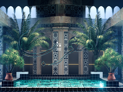 Morocco architect - Riad 3d art architecture cgi cinema4d morocco