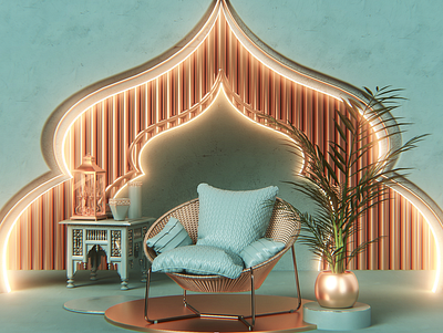 Oriental Theme #cinema4d #redshift 3d art cinema4d oriental