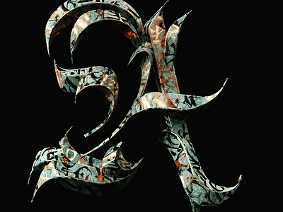 3D calligraphy sculpture. 3d art calligraphy cinema4d typography