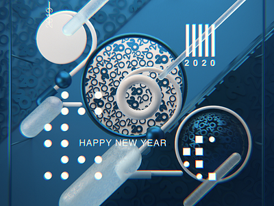 Happy new Year 2020 2020 2020 trend 3d art c4d20 cinema4d illustration newyear typography