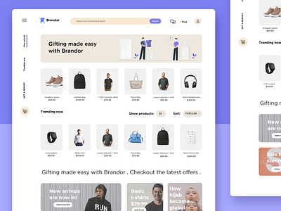 E- Gifing / E-Commerce Landing Page adobexd clean ui ecommerce app ecommerce design gifting interface interface design landingpage minimal ui product page ui ux ui