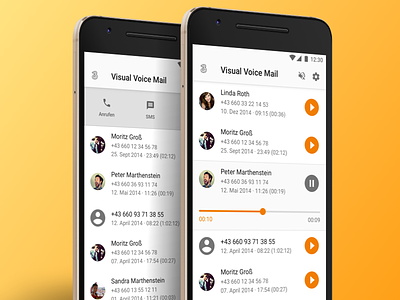 Visual Voicemail Concept android mobile ui visual voicemail