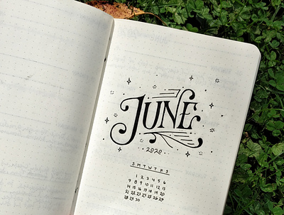 June 2020 calendar custom lettering design hand lettering orginization sketchbook type typedesign typography