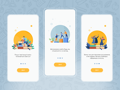 University Finder App Onboarding app design education illustrations interface mobile app mobile design onboarding ui ux