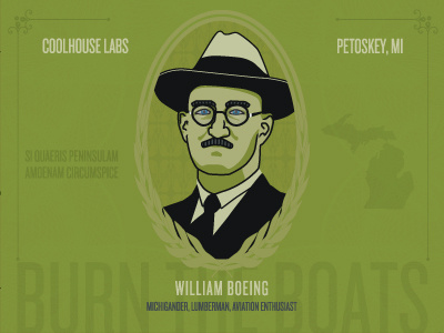William Boeing Portrait for Coolhouse Labs currency guilloche michigan portrait william boeing
