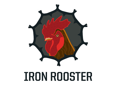 Iron Rooster chinese new year logo rooster
