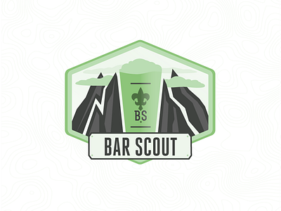 Bar Scout badge v2 beer exploration mountains topography