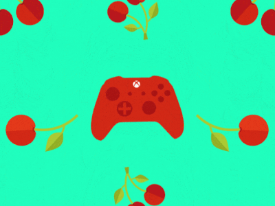 Control Your Cherries animation branding cherries cherry controller design fruit illustration loop vector xbox