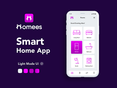 Smart Home Mobile App UI/UX Design app design illustration ui ux