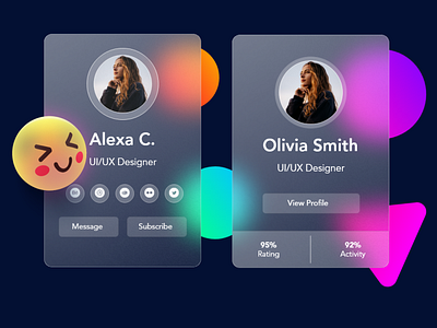 Glassmorphism Profile Card Design